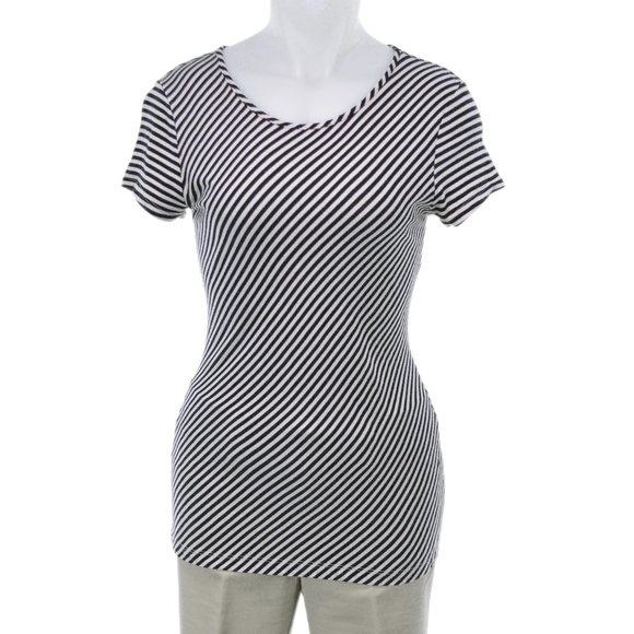 Banana Republic Black Striped T-Shirt (S) - Picture 1 of 3